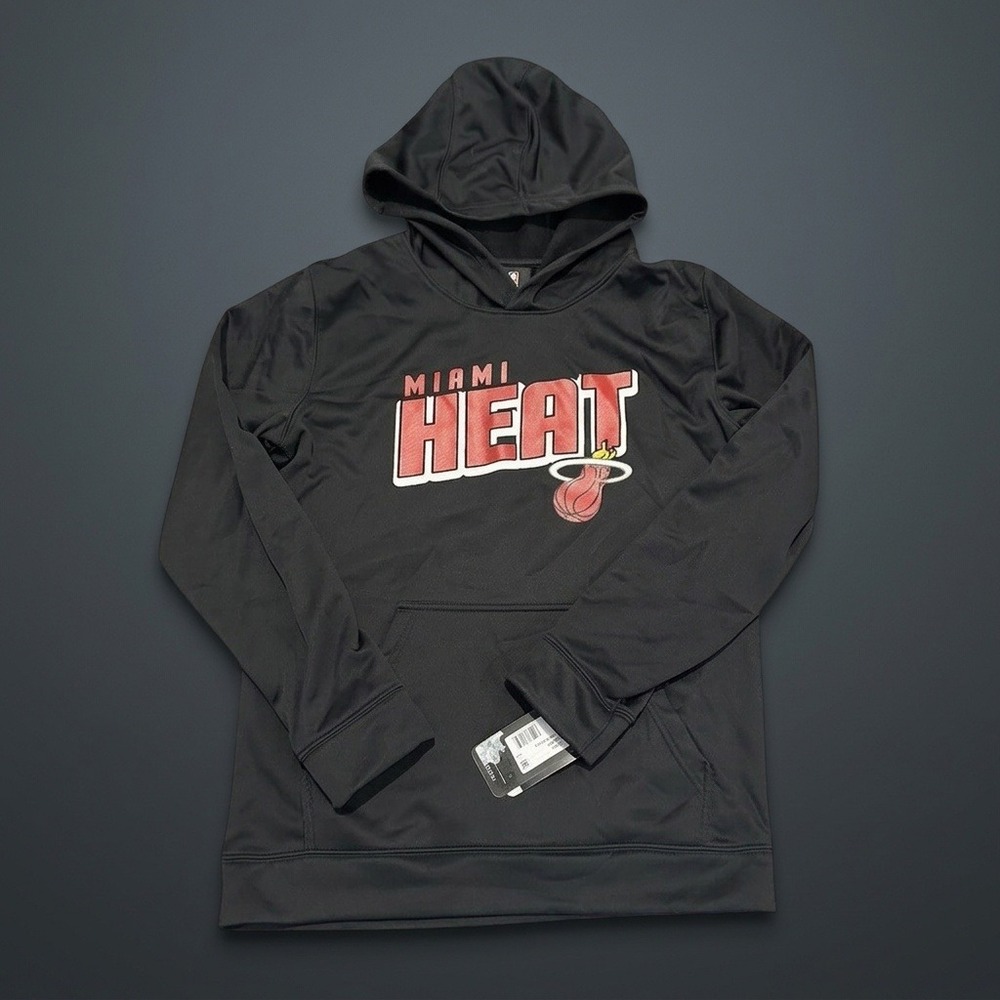 NWT Outerstuff Miami Heat Hoodie Youth XL 18/20 Black NBA Pullover Sweatshirt